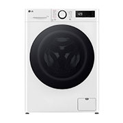 LG מכונת כביסה 11 ק''ג AIDD בצבע לבן פתח קדמי עם דלת שחורה, front view, WF11114WBW, thumbnail 1