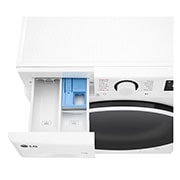 LG מכונת כביסה 11 ק''ג AIDD בצבע לבן פתח קדמי עם דלת שחורה, drawer open , WF11114WBW, thumbnail 8