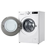 LG מכונת כביסה 10 ק''ג AIDD בצבע לבן פתח קדמי עם דלת שחורה, left side open, WF10114WBW, thumbnail 12