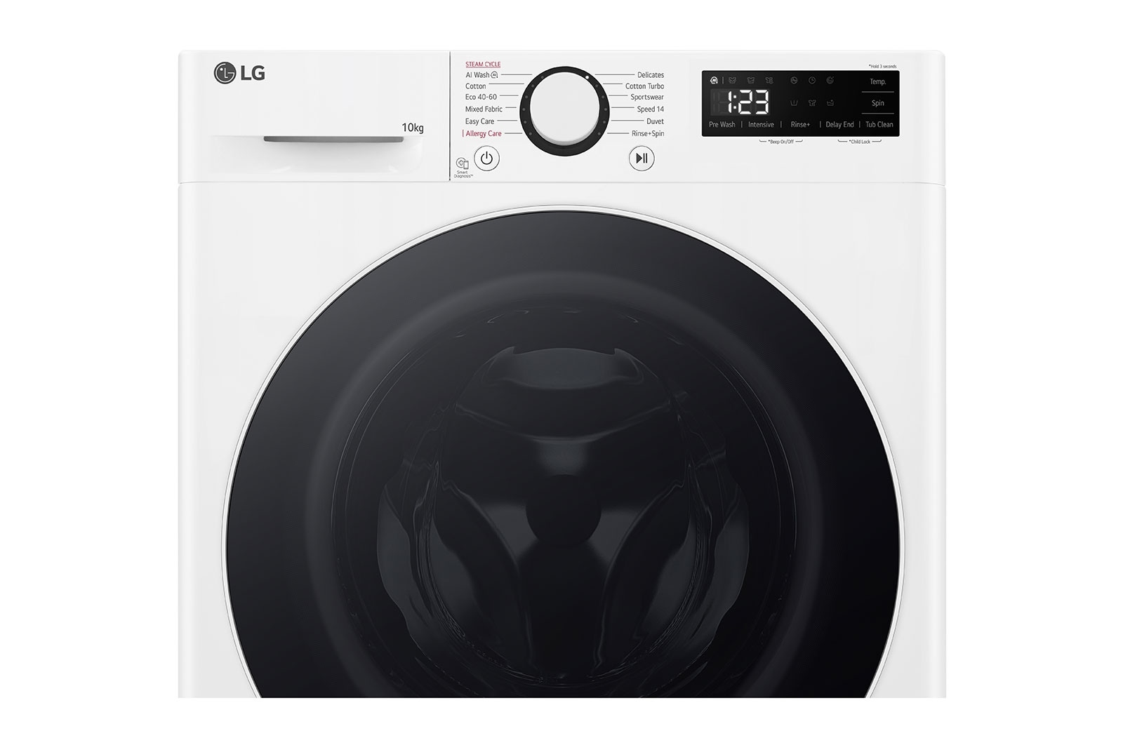 מכונת כביסה LG WF10114WBW 10 ק"ג 1400 סל"ד - AI DD ו-TurboWash