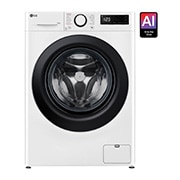 LG מכונת כביסה 10 ק''ג AIDD בצבע לבן פתח קדמי עם דלת לבנה, front view, WF10014WB, thumbnail 1