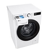 LG מכונת כביסה 9 ק''ג AIDD בצבע לבן פתח קדמי עם דלת שחורה, top drawer open view, WF9014WB, thumbnail 10