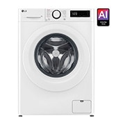 LG מכונת כביסה 9 ק''ג AIDD בצבע לבן פתח קדמי עם דלת לבנה, Front view, WF9014WW, thumbnail 1
