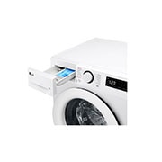 LG מכונת כביסה 9 ק''ג AIDD בצבע לבן פתח קדמי עם דלת לבנה, Side view, WF9014WW, thumbnail 6