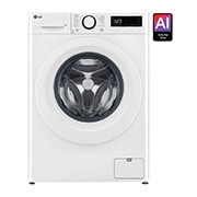 LG מכונת כביסה 9 ק''ג AIDD בצבע לבן פתח קדמי עם דלת לבנה, front view, WFS9014WW, thumbnail 1