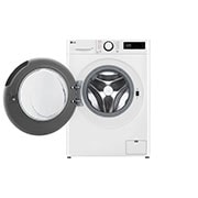 LG מכונת כביסה 8 ק''ג AIDD בצבע לבן פתח קדמי עם דלת שחורה, Front open view, WFS8014WB, thumbnail 3