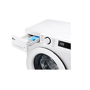 LG מכונת כביסה 8 ק''ג AIDD בצבע לבן פתח קדמי עם דלת לבנה, Side view, WFS8014WW, thumbnail 6