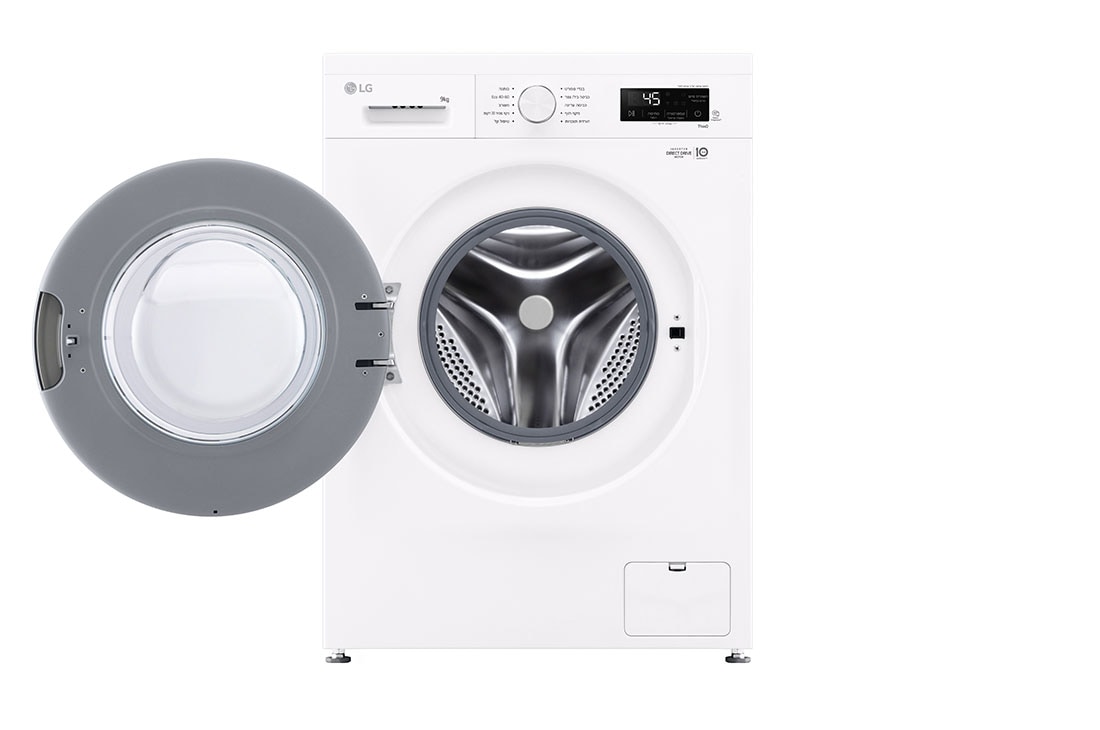 LG מכונת כביסה 9 ק''ג בצבע לבן עם פתח קדמי ופאנל בעברית, פתח קדמי, VB9014WH, thumbnail 2