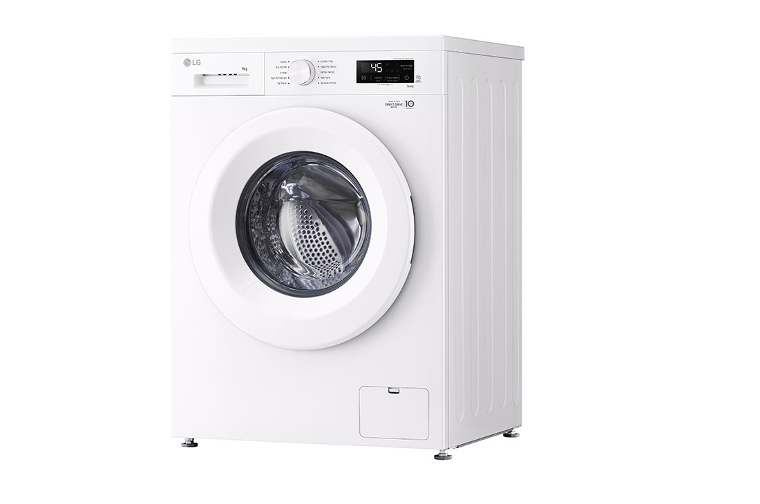 LG מכונת כביסה 9 ק''ג בצבע לבן עם פתח קדמי ופאנל בעברית, צד שמאל, VB9014WH, thumbnail 10
