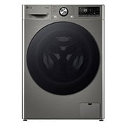 LG מכונת כביסה 10 ק''ג AIDD בצבע כסף פלטינה עם  פתח קדמי ודלת זכוכית שחורה, front view, WF10214GBB, thumbnail 1