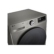 LG מכונת כביסה 10 ק''ג AIDD בצבע כסף פלטינה עם  פתח קדמי ודלת זכוכית שחורה, panel view, WF10214GBB, thumbnail 4