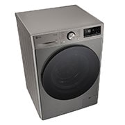 LG מכונת כביסה 10 ק''ג AIDD בצבע כסף פלטינה עם  פתח קדמי ודלת זכוכית שחורה, top view, WF10214GBB, thumbnail 9