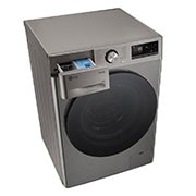 LG מכונת כביסה 10 ק''ג AIDD בצבע כסף פלטינה עם  פתח קדמי ודלת זכוכית שחורה, top view drawer open, WF10214GBB, thumbnail 10