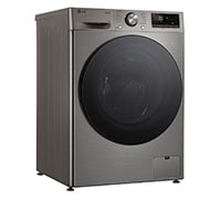 LG מכונת כביסה 10 ק''ג AIDD בצבע כסף פלטינה עם  פתח קדמי ודלת זכוכית שחורה, right side, WF10214GBB, thumbnail 11