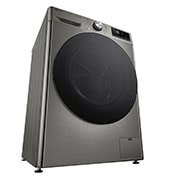 LG מכונת כביסה 10 ק''ג AIDD בצבע כסף פלטינה עם  פתח קדמי ודלת זכוכית שחורה, perspective view, WF10214GBB, thumbnail 14