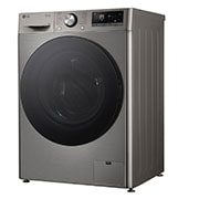 LG מכונת כביסה 9 ק''ג AIDD בצבע כסף פלטינה עם  פתח קדמי ודלת זכוכית שחורה, left side, WF9214GBB, thumbnail 13