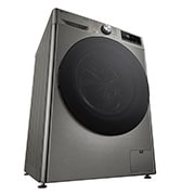 LG מכונת כביסה 9 ק''ג AIDD בצבע כסף פלטינה עם  פתח קדמי ודלת זכוכית שחורה, perspective view, WF9214GBB, thumbnail 14