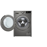 LG מכונת כביסה 8 ק''ג AIDD בצבע כסף פלטינה עם  פתח קדמי ודלת זכוכית שחורה, front open door, WFS8214GBB, thumbnail 3