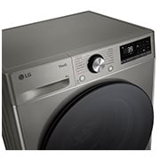 LG מכונת כביסה 8 ק''ג AIDD בצבע כסף פלטינה עם  פתח קדמי ודלת זכוכית שחורה, panel view, WFS8214GBB, thumbnail 4