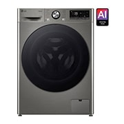 LG מכונת כביסה ומייבש 6\11 ק''ג AIDD בצבע שחור פלטינה עם פתח קדמי ודלת זכוכית שחורה, front view, WD11614GBB, thumbnail 1