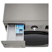 LG מכונת כביסה ומייבש 6\11 ק''ג AIDD בצבע שחור פלטינה עם פתח קדמי ודלת זכוכית שחורה, drawer open, WD11614GBB, thumbnail 8