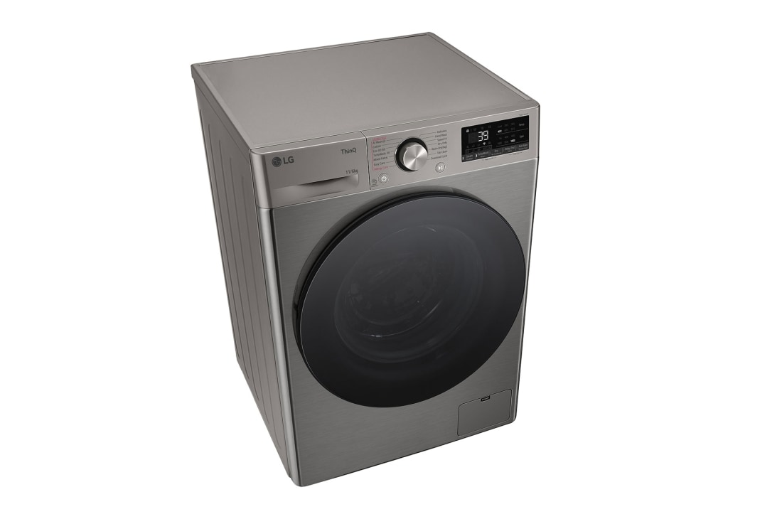 LG מכונת כביסה ומייבש 6\11 ק''ג AIDD בצבע שחור פלטינה עם פתח קדמי ודלת זכוכית שחורה, top view, WD11614GBB, thumbnail 9