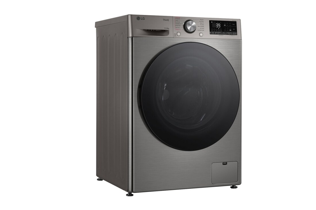 LG מכונת כביסה ומייבש 6\11 ק''ג AIDD בצבע שחור פלטינה עם פתח קדמי ודלת זכוכית שחורה, right side, WD11614GBB, thumbnail 11