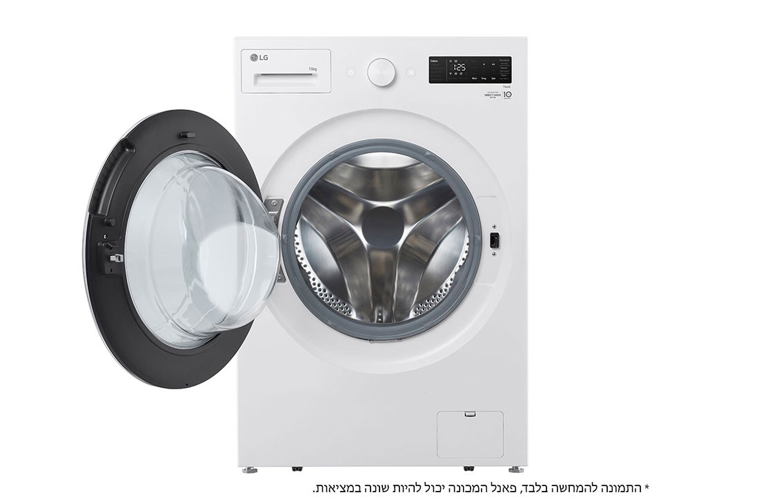 LG מכונת כביסה פתח קדמי 16 ק''ג  עם AIDD בצבע לבן, front view, WF16210WB, thumbnail 2