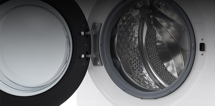 התמונה מציגה את פנים מכונת הכביסה