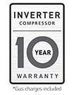 10 Year Warranty on Inverter Compressor