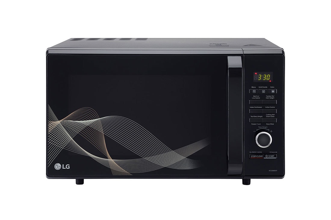 LG 28 L Convection Microwave Oven with  Diet Fry(MC2886BHT, Black), LG MC2886BHT Front View, MC2886BHT