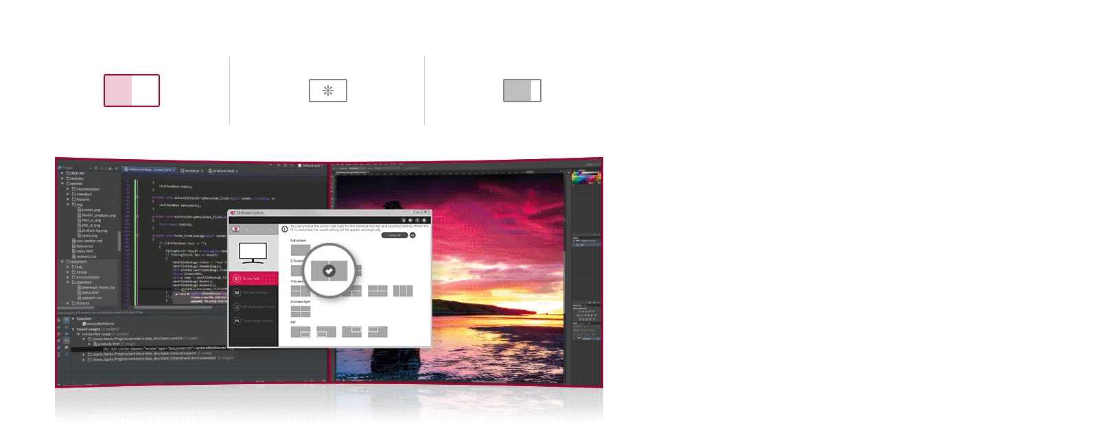 LG 35WN75CN-B OnScreen Control : Screen Split | Monitor Setting ㅣ 5:9 Preview