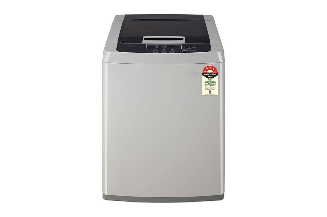 LG 7Kg Top Load Washing Machine, Smart Inverter Motor, Middle Free Silver/Black, LG T70SKSF1Z 7 kg Front View, T70SKSF1Z