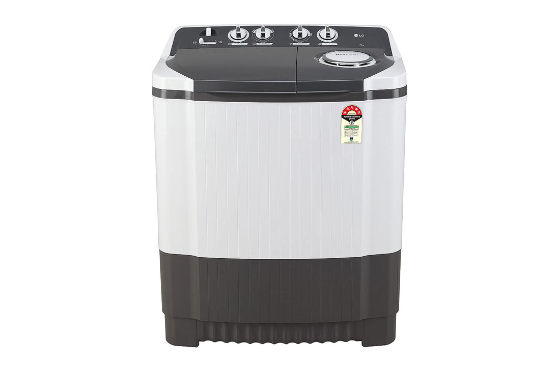 LG Wash 7.0kg and Spin 5.5kg, 5 Star, Rust Free Body, Wind Jet Dry, Color : Dark Gray, LG P7020NGAZ Front View, P7020NGAZ