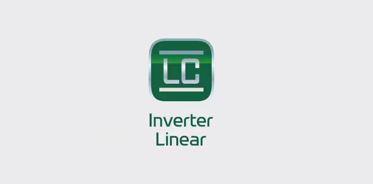 نشان گارانتی 10 ساله برای لوگوی مبدل خطی اینورتر در کنار لوگوی Inverter Linear قرار دارد.