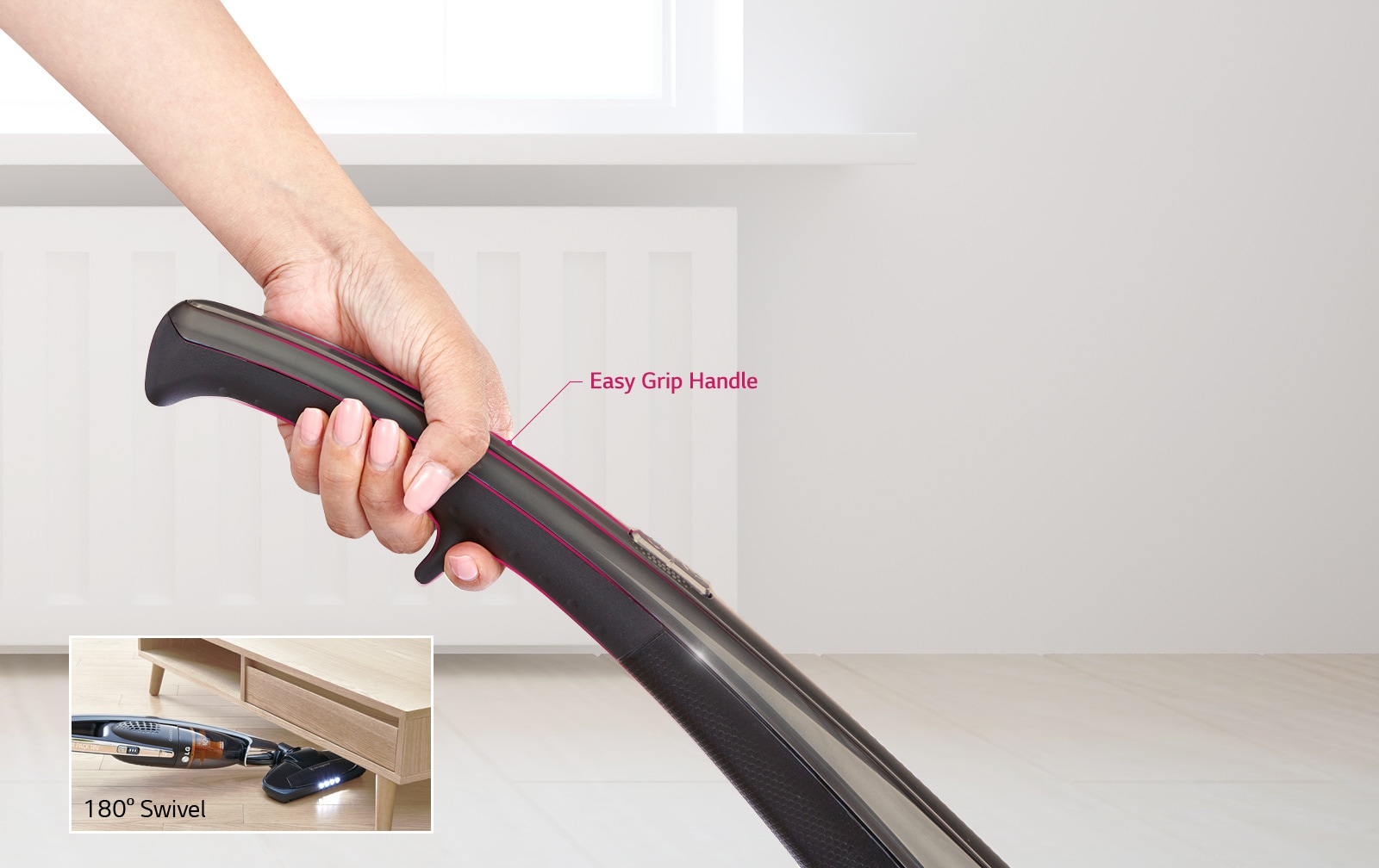 Easy Grip Handle & 180° Swivel