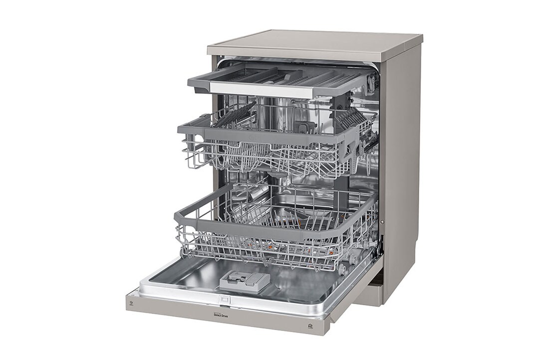 LG ال‌جی، ماشین ظرفشویی 14 نفره، فناوری™QuadWash، نقره‌ای , XD74S, thumbnail 5