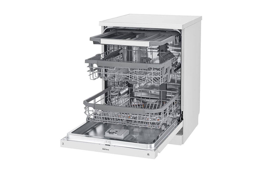 LG ال‌جی، ماشین ظرفشویی 14 نفره، فناوری™QuadWash، سفید, XD74W, thumbnail 5