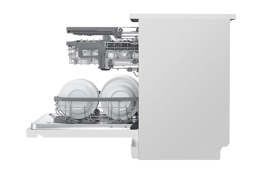 LG ال‌جی، ماشین ظرفشویی 14 نفره، فناوری™QuadWash، سفید, XD74W, thumbnail 10