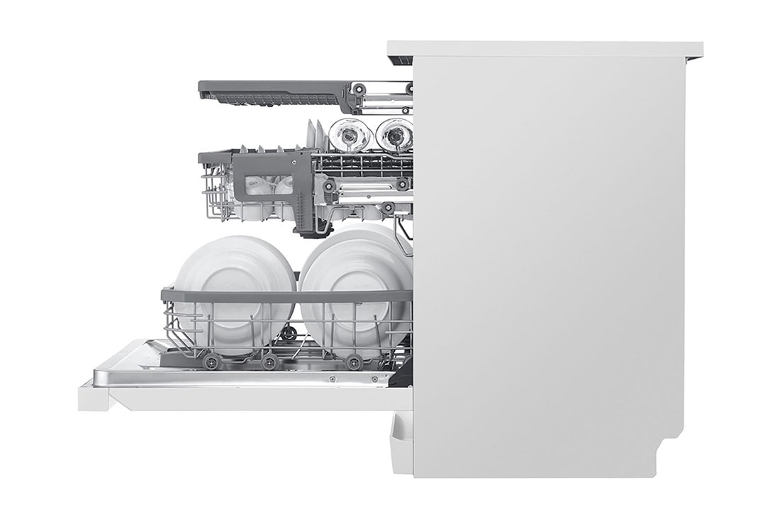 LG ال‌جی، ماشین ظرفشویی 14 نفره، فناوری™QuadWash، سفید, XD74W, thumbnail 11