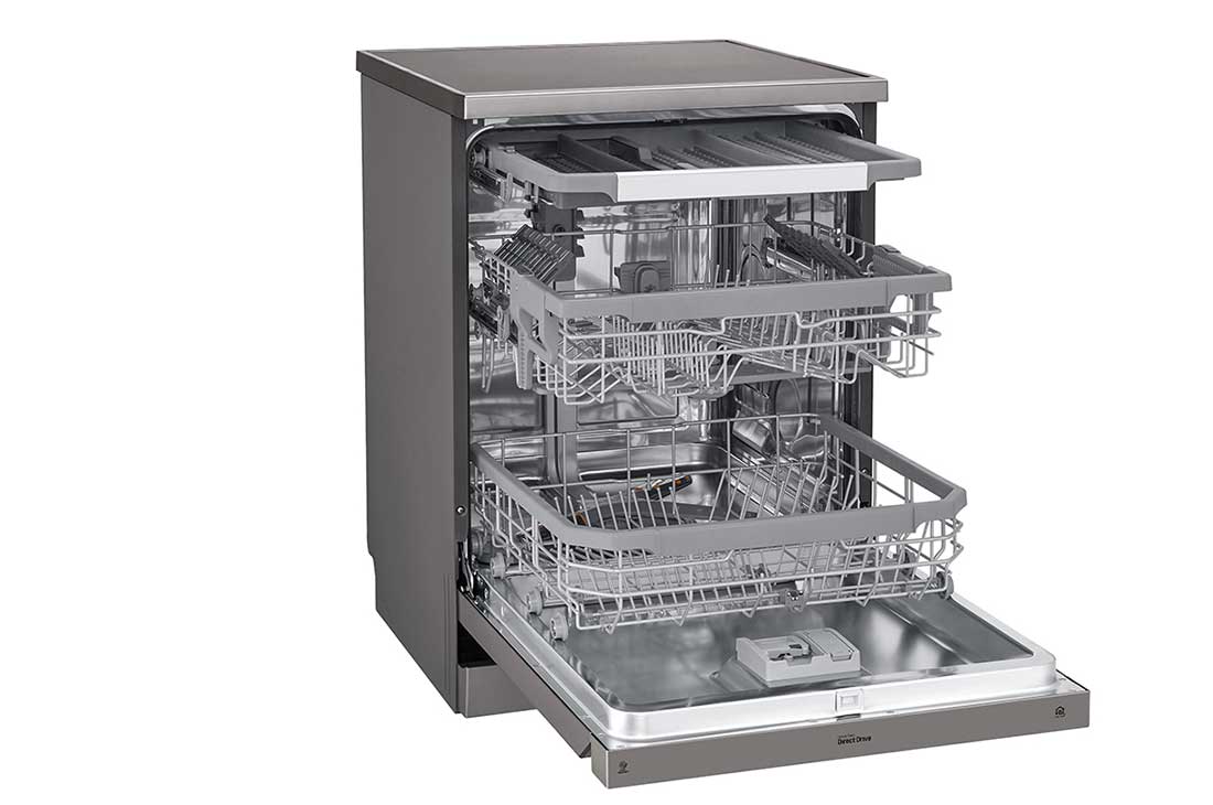 LG ال‌جی، ماشین ظرفشویی 14 نفره، فناوری™TrueSteam و™QuadWash، استیل مات, XD88NS, thumbnail 4