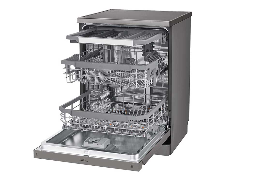 LG ال‌جی، ماشین ظرفشویی 14 نفره، فناوری™TrueSteam و™QuadWash، استیل مات, XD88NS, thumbnail 5