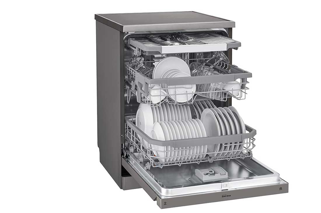 LG ال‌جی، ماشین ظرفشویی 14 نفره، فناوری™TrueSteam و™QuadWash، استیل مات, XD88NS, thumbnail 6