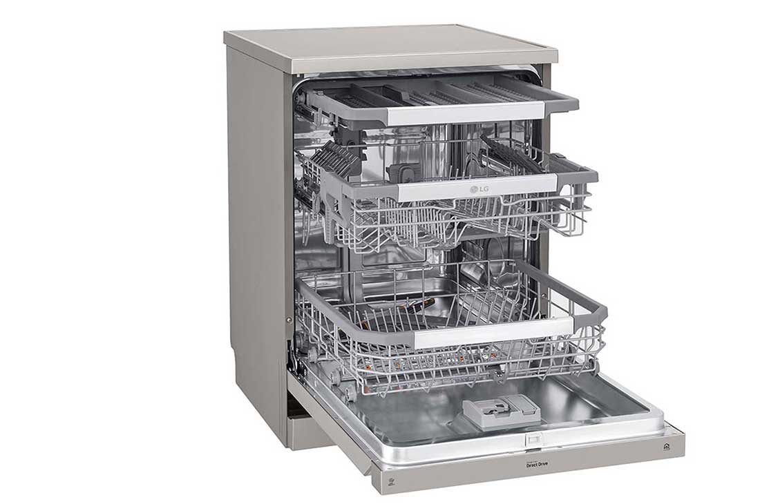 LG ال‌جی، ماشین ظرفشویی 14 نفره، فناوری™TrueSteam و™QuadWash، نقره‌ای مات  , XD88S, thumbnail 4