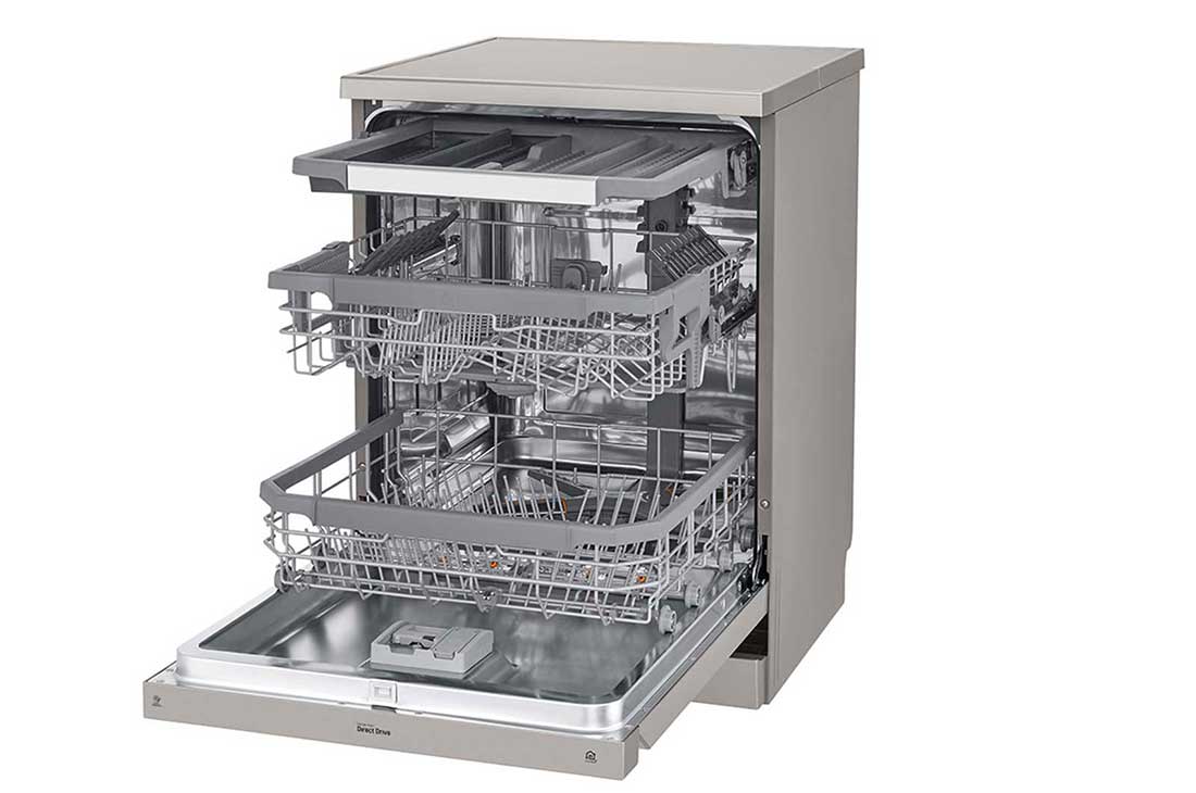LG ال‌جی، ماشین ظرفشویی 14 نفره، فناوری™TrueSteam و™QuadWash، نقره‌ای مات  , XD88S, thumbnail 5