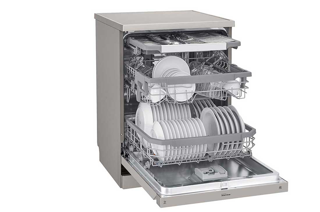 LG ال‌جی، ماشین ظرفشویی 14 نفره، فناوری™TrueSteam و™QuadWash، نقره‌ای مات  , XD88S, thumbnail 6