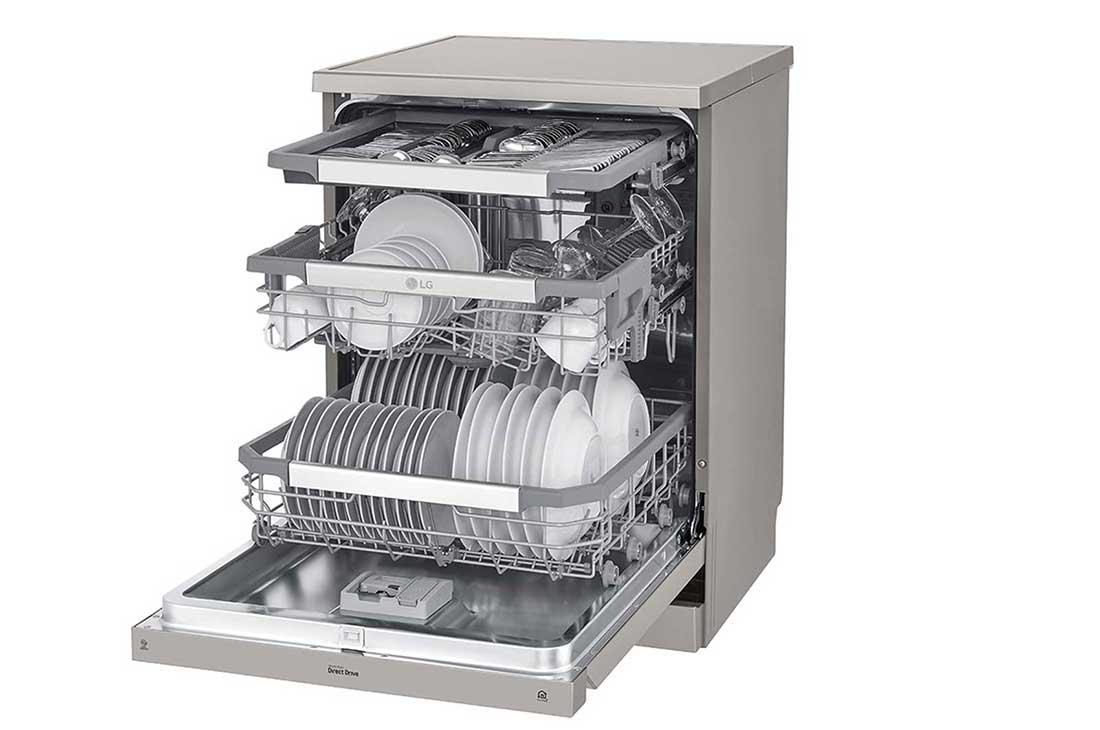 LG ال‌جی، ماشین ظرفشویی 14 نفره، فناوری™TrueSteam و™QuadWash، نقره‌ای مات  , XD88S, thumbnail 7