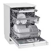 LG ال‌جی، ماشین ظرفشویی 14 نفره، فناوری™TrueSteam و™QuadWash، سفید  , XD88W, thumbnail 6