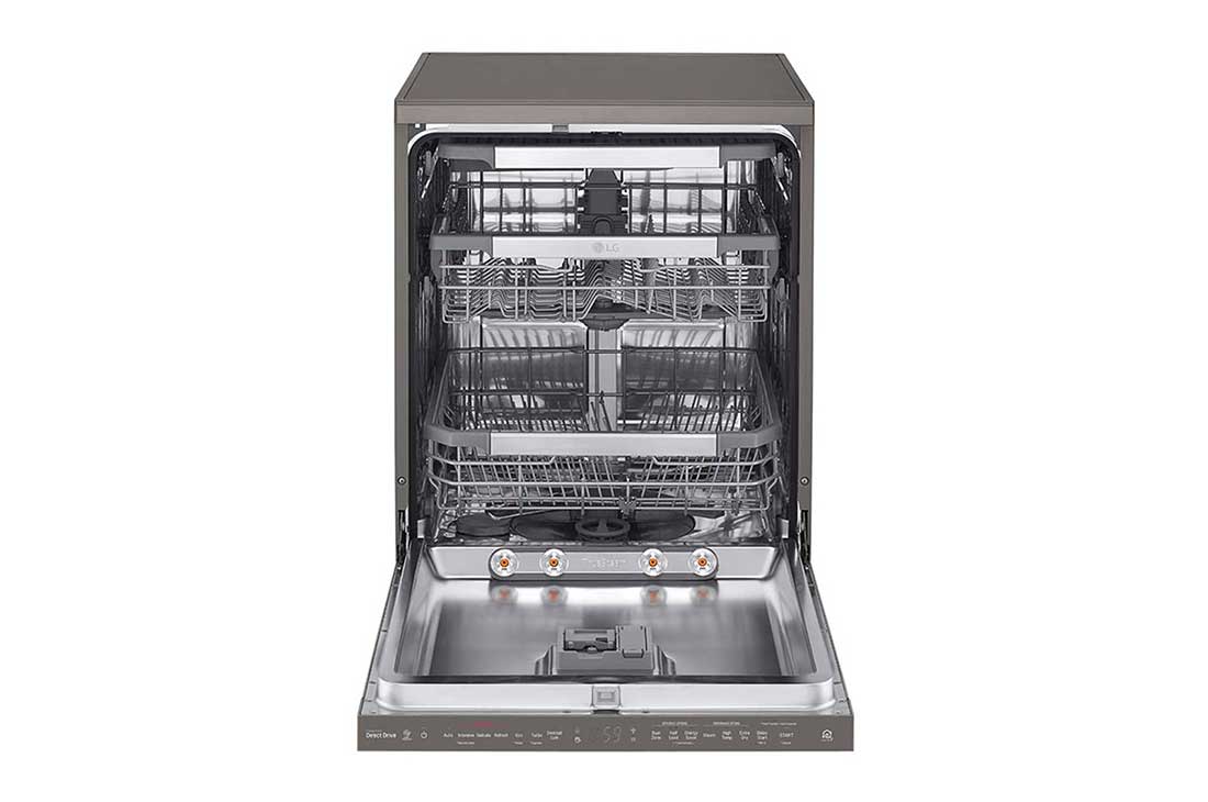 LG ال‌جی، ماشین ظرفشویی 14 نفره، فناوری ™TrueSteam و ™QuadWash، استیل مات , XD90DB, thumbnail 2