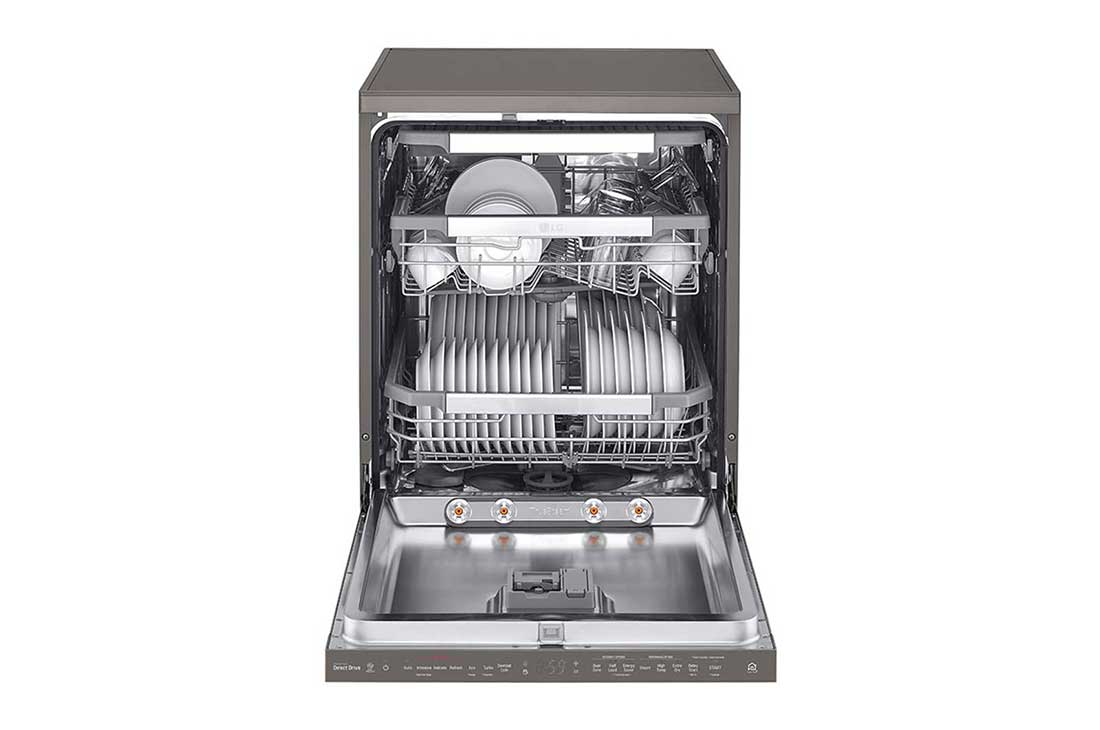 LG ال‌جی، ماشین ظرفشویی 14 نفره، فناوری ™TrueSteam و ™QuadWash، استیل مات , XD90DB, thumbnail 3